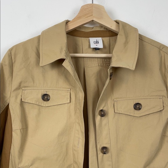 Cabi Mason Military Safari Explorer Women's M Tan Brown Button-Up Blazer Jacket - Picture 6 of 10